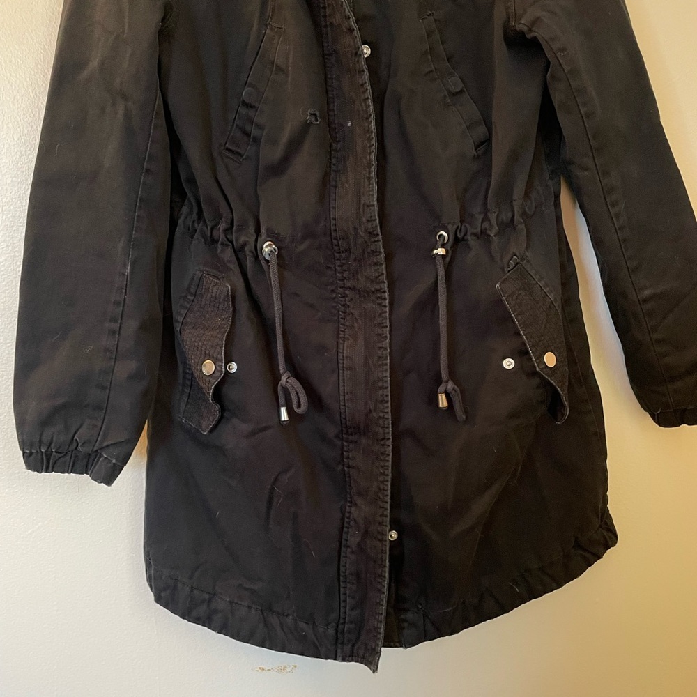 H&M Divided | Black Padded Parka Jacket with Hood | Size 8 - Picture 5 of 12